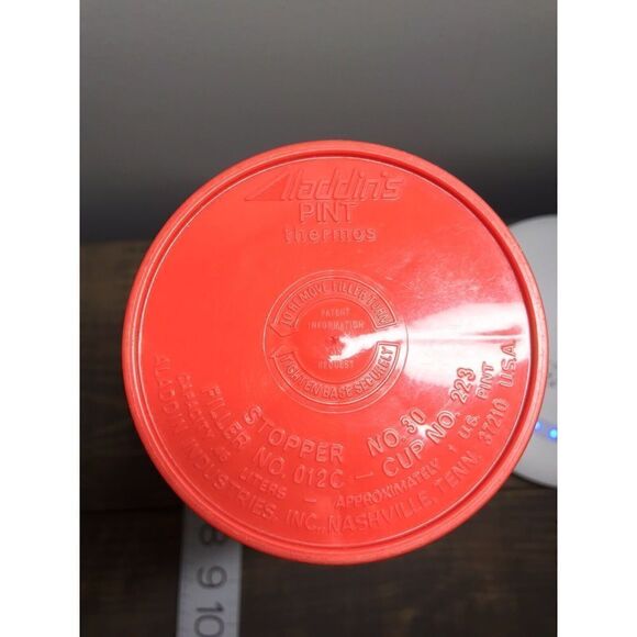 Aladdin pint  Thermos Red & Black Plaid Checkered complete plastic - Picture 9 of 11